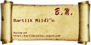 Bartlik Milán névjegykártya