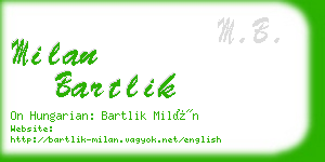 milan bartlik business card